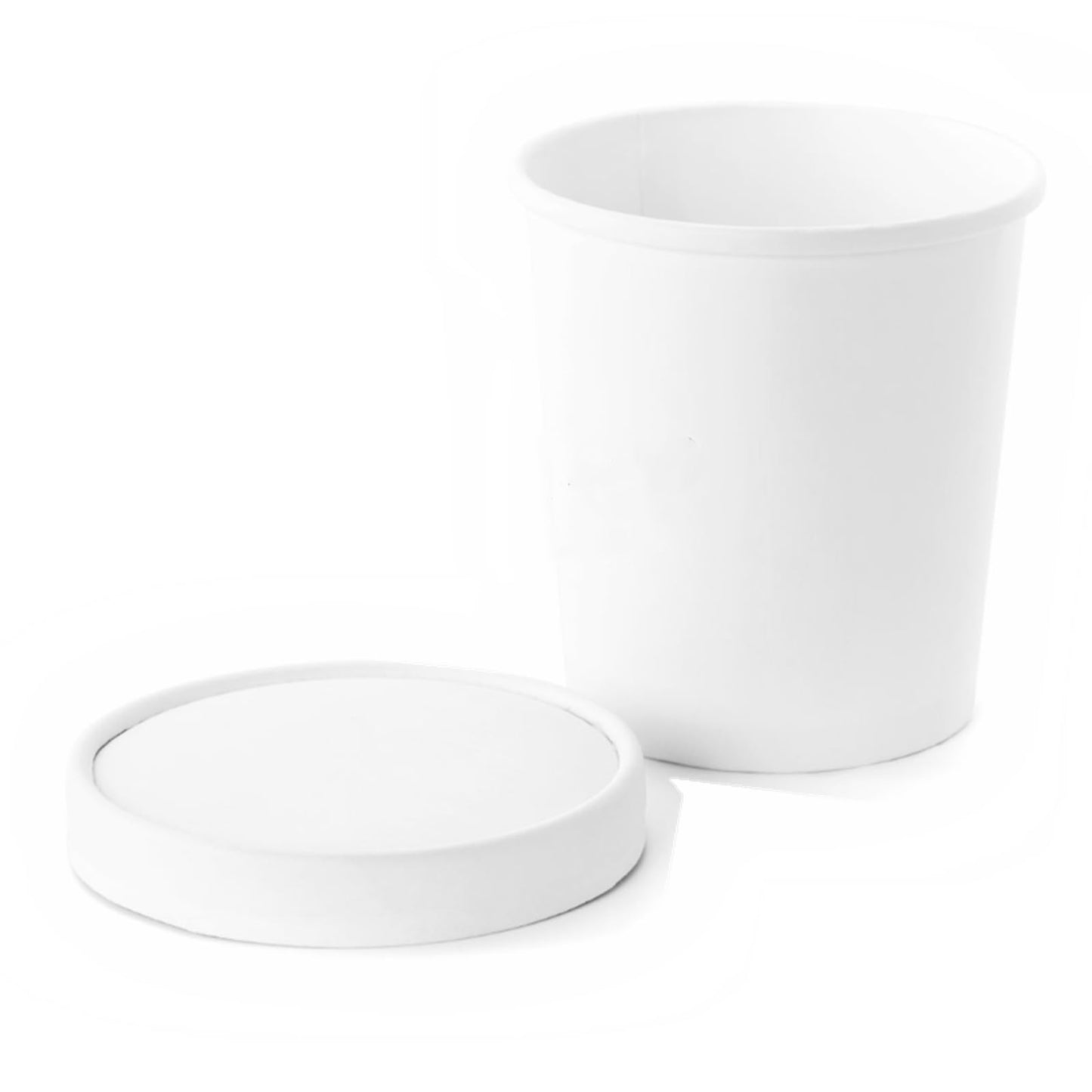 LyyGuanYoo 60 Pack Paper Ice Cream Containers with Lids, 16 Oz Take Out Hot Cold Dessert Bowl, Disposable To Go Soup Cups Food Containers for Christmas Thanksgiving Microwavable Safe, White