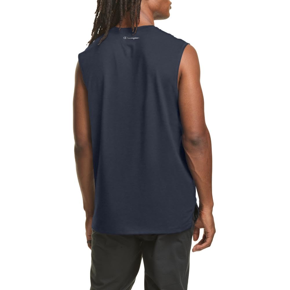 Champion Men's Double Dry Muscle Tank, Men’s Sleeveless Tee, Muscle Tee (Reg. or Big & Tall), Navy, XX-Large Tall