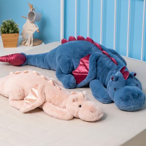 5Lbs Weighted Dragon Stuffed Animal, 35.4Inches Medium Plush Dragon Toy for Kids, Pink White Green and Blue Available.Very Cute Plushie Dragon
