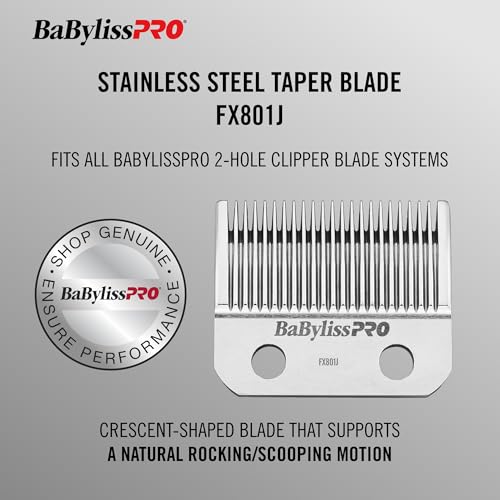 BaBylissPRO Barberology FX801J Stainless Steel Replacement Taper Clipper Blade