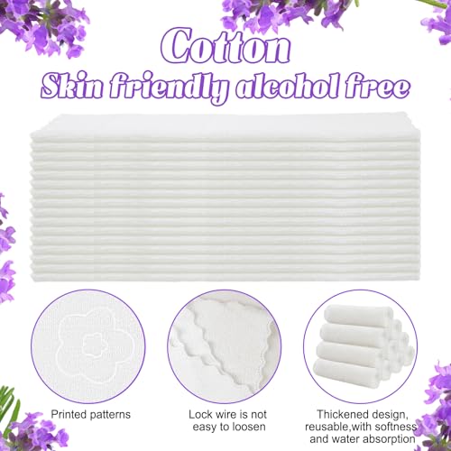 Moist Cotton Towel Bulk Moist Towelettes Individually Wrapped 8.7" x 8.7",White Towel Services,Refreshment Pre Moistened Towels Lavender Scent for Travel Sport Party Spa Dentist Hote (1 Count (Pack of 100), Lavender)