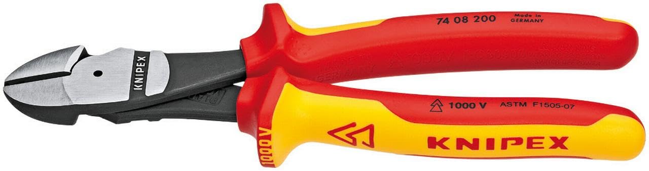 Knipex 74 08 200 US 1,000V Insulated High Leverage Diagonal Cutters