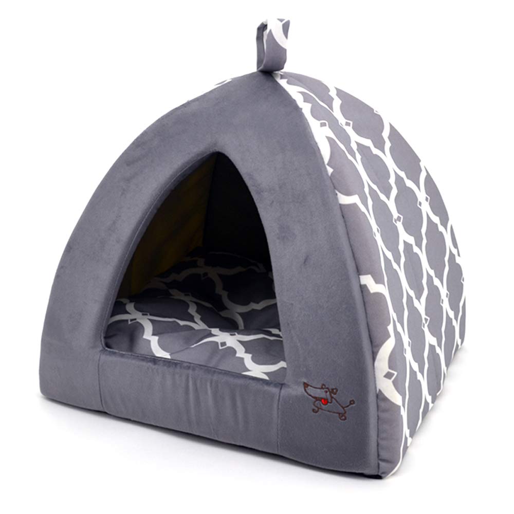 Pet Tent - Soft Bed for Dog and Cat by Best Pet Supplies - Sand Linen, 19" x 19" x H:19"