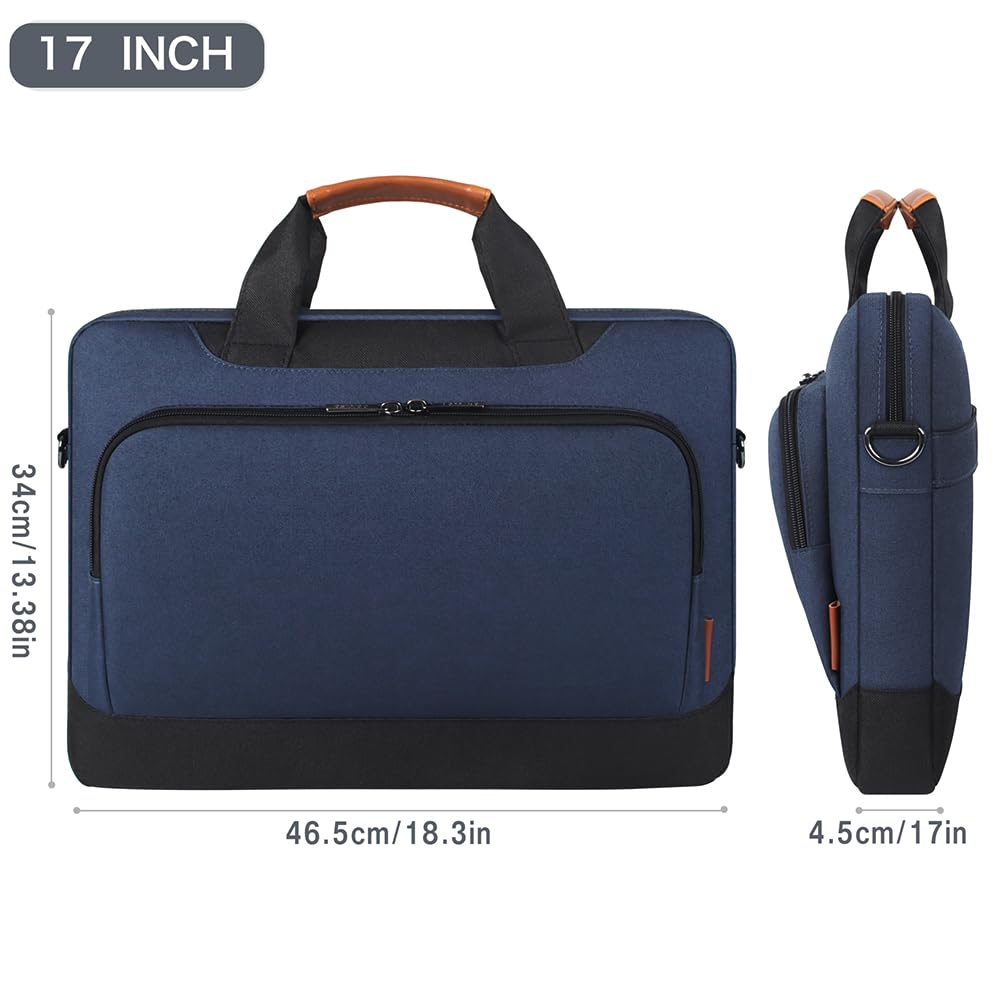 DOMISO 17-17.3 Inch Laptop Sleeve Business Briefcase Laptop Shoulder Bag Compatible with 17" Laptops/ 17.3" HP Pavilion 17/MSI GS73VR Stealth Pro/Dell Inspiron 17/Acer/ASUS,Blue