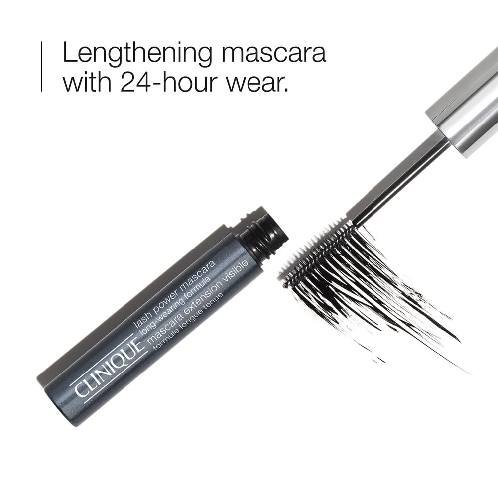 Clinique Lash Power Tubing Mascara Long-Wearing Formula | Lengthening, Smudge-Proof + Safe for Sensitive Eyes, Black Onyx