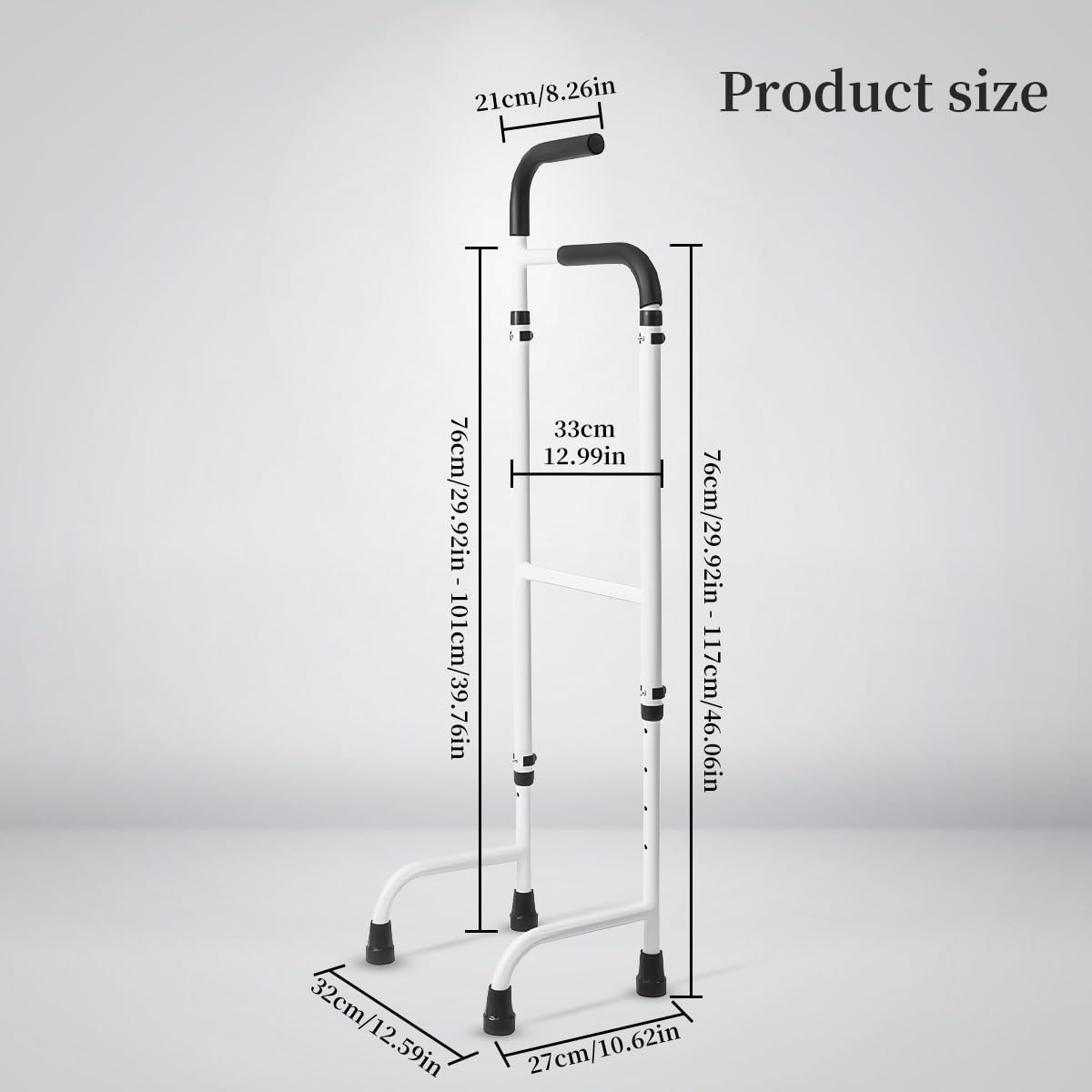 AUHUI Height Adjustable Stair Lift Assist Devices for Seniors, Stair Climbing Cane Lifts with Anti-Slip Handle & Pads, Stair Assistive Crutches for Elderly, Fits Most Steps, Supports Up to 400 Lbs