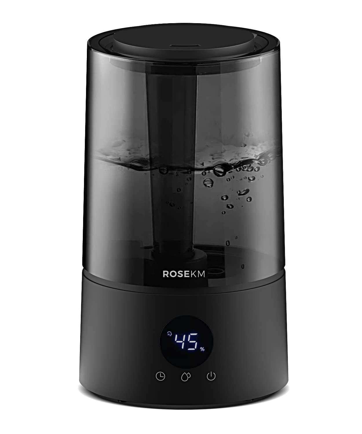 ROSEKM Automatic Humidifiers for Bedroom, 4.0L Cool Mist Humidifier for Home & Plant with Timer & Humidity Sensor, Last Up to 50H, Auto Shut-Off, 360° Nozzle, Black