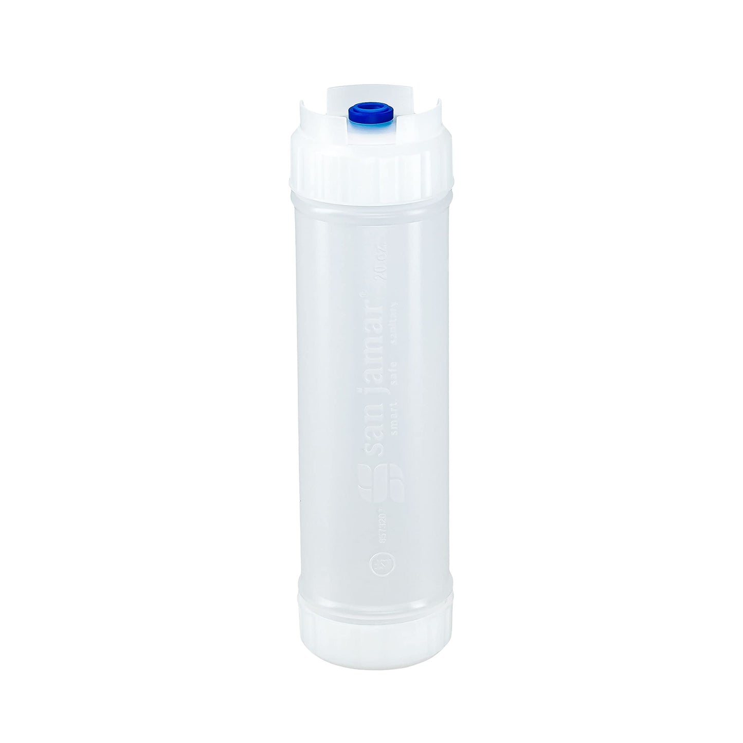 San Jamar Ez Kleen Plastic Sauce Bottle with Medium Valve for Thick Sauces and Relish, 20 Ounces, White, (Pack of 12)