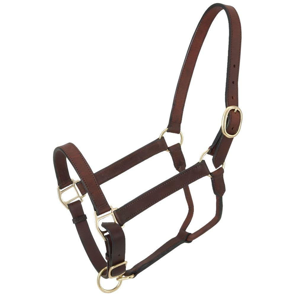 Tough 1 Royal King Leather Stable Halter, Brown