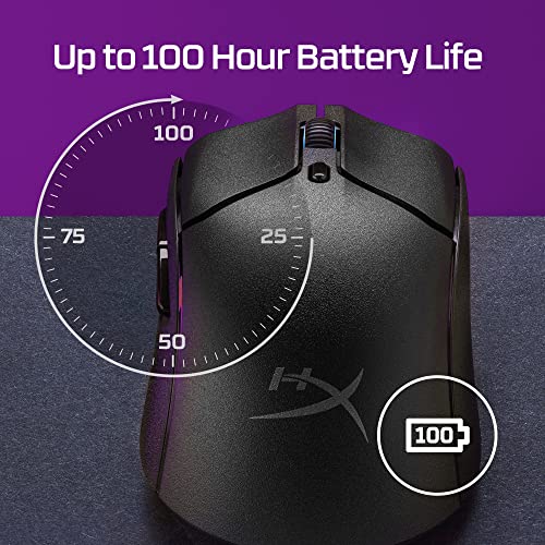 HyperX Pulsefire Haste 2 – Wireless Gaming Mouse- Ultra Lightweight, 61g, 100 Hour Battery Life, Dual Wireless Connectivity, Precision Sensor - White