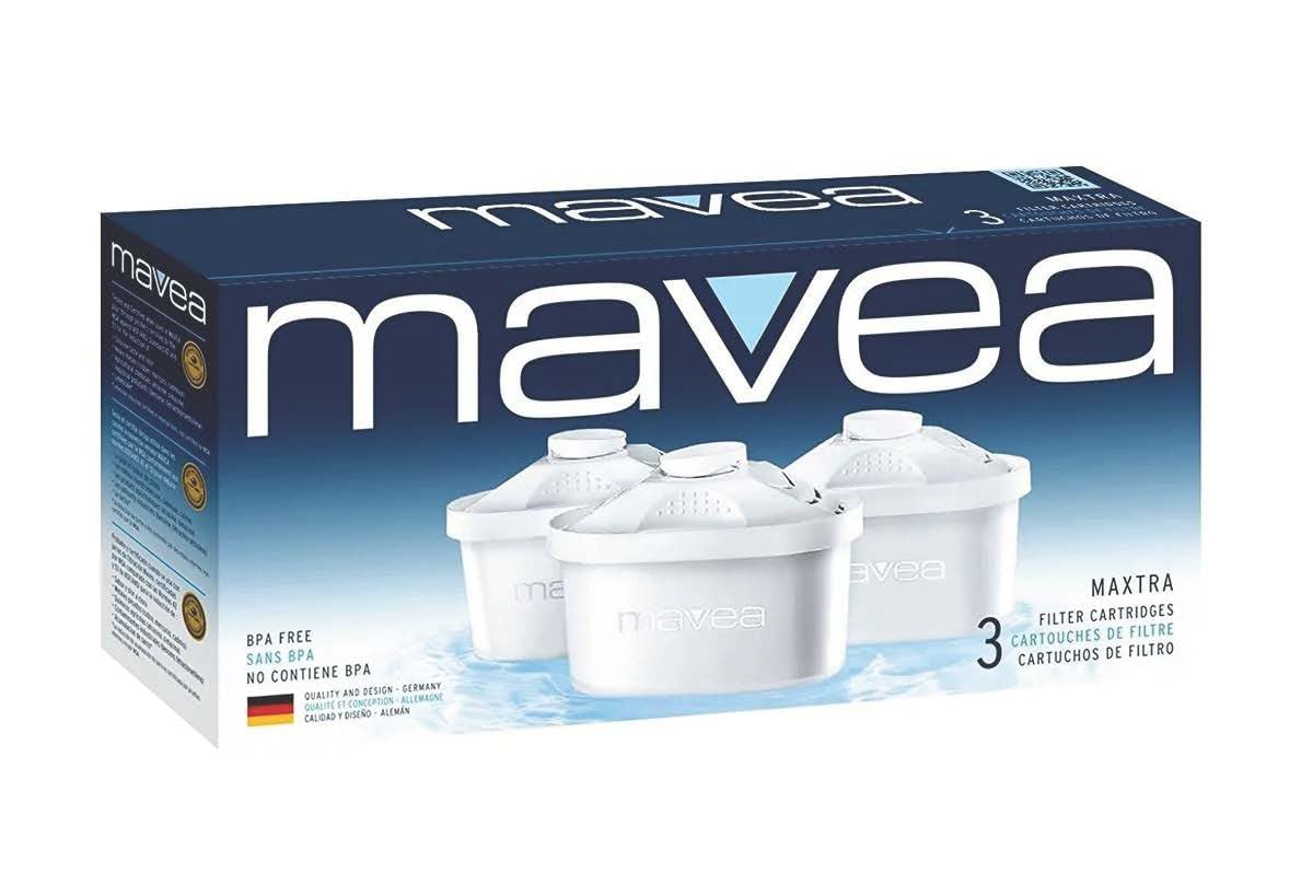 Mavea Water Filter with Maxtra Technology – Triple Pack - Reduces Chlorine, Limescale, Lead & Heavy Metals | Compatible with Coffee Machines & Water Pitchers | Improves Taste & Extends Machine Life