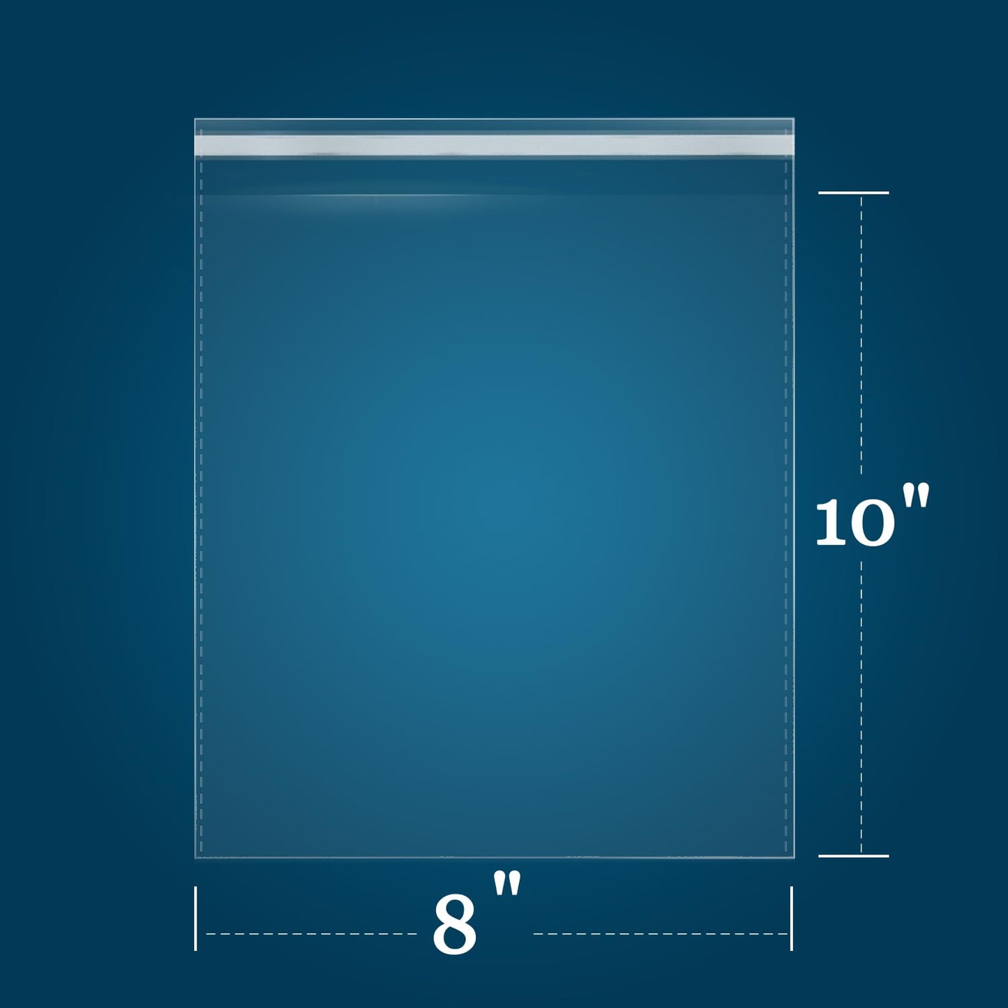 1000 Count - 8" x 10" Self Seal Clear Cello Cellophane Resealable Plastic Poly Bags for Photo, Jewelry, Bakery, Treats, Party Favors