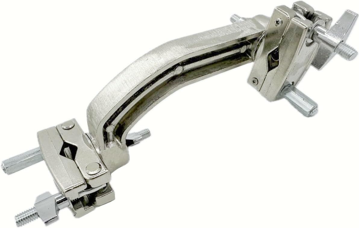 TUOREN Dual Drum Tilting Accessory Clamp 360° Rotating Double Drum Set Percussion Mounting Multi-Clamp Bracket for Cymbal Stand Hardware Accessories