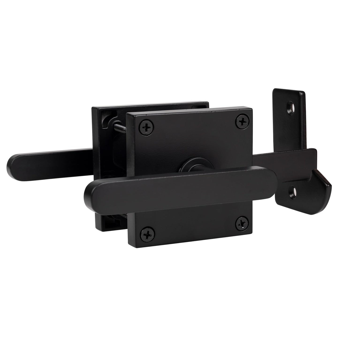 JUBEST Double Side Gate Latch, Heavy Duty Swinging Door Latch Gate Hardware for Outdoor Fence, Wooden Gates, Pool Gate, Backyard, Garden