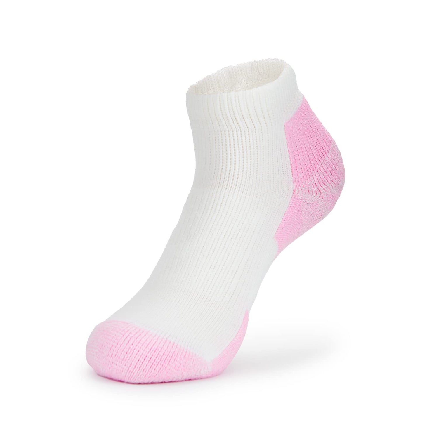 Thorlo Women's Distance Walking Sock 3 Pack, White/Pink, Medium Shoe Size 7-9