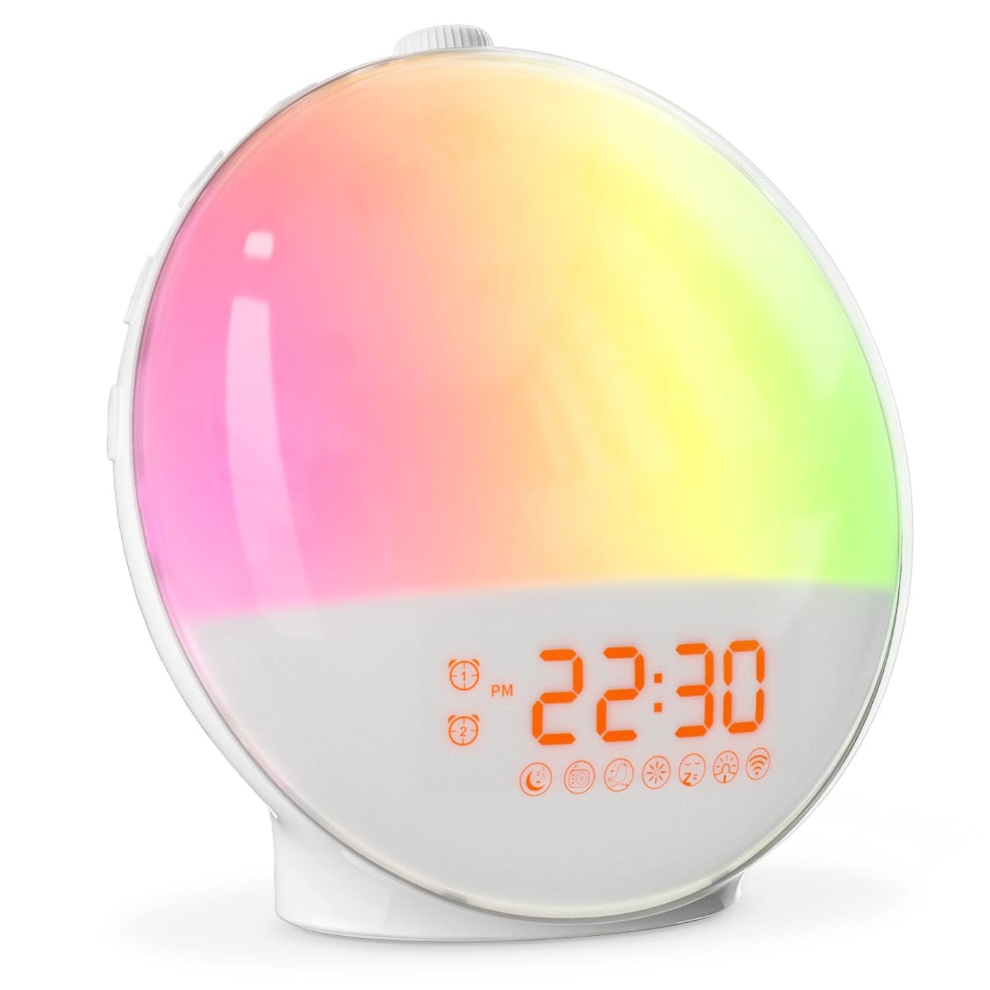 Sunrise Alarm Clock for Heavy Sleepers, Wake Up Light with Sunrise/Sunset Simulation, Dual Alarms & Natural Sounds, Snooze & Sleep Aid, FM Radio, 7 Colors Night Light for Bedroom, Ideal for Gift
