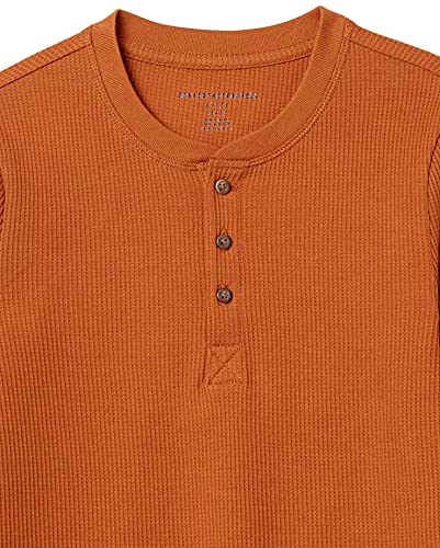 Amazon Essentials Boys' Long-Sleeve Knit Thermal T-Shirt, Pack of 3, Grey Rugby Stripe/Mustard Yellow/Rust, XX-Large