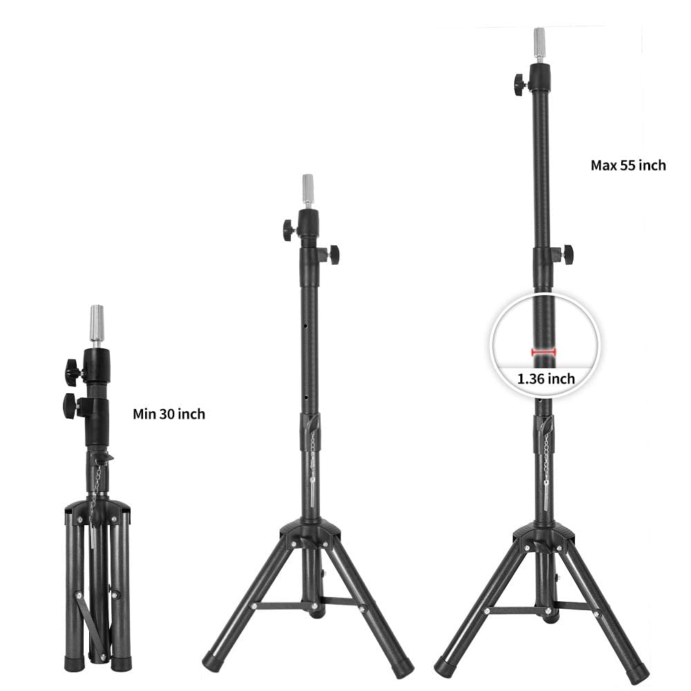 Alileader 55 Inch Heavy Duty Wig Stand Tripod With Tray Wig Head Stand for Styling Manequin Head Stand Wig Tripod StandPivot Point Mannequin Tripod (Mannequin Head Not Included)
