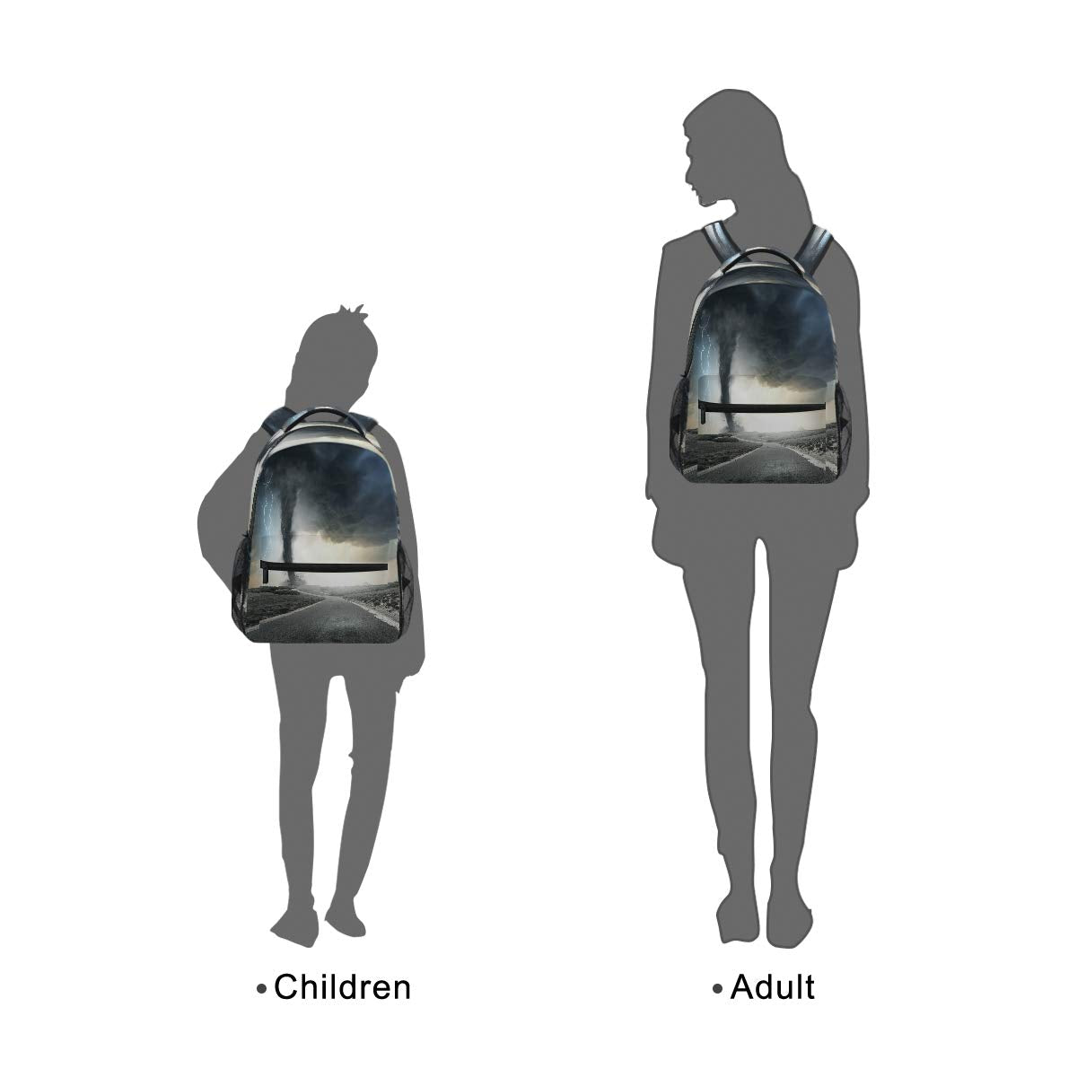 Blueangle Black Tornado Backpack Bookbags Laptop Backpack for Boys Girls Teens, College Backpack Water Resistant Travel Bookbag