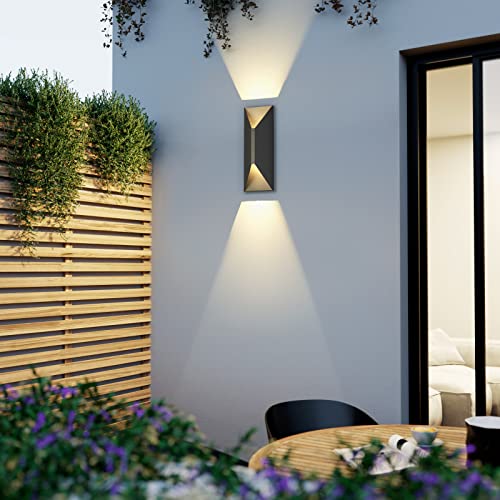 BAZZ LUVIA 24W Integrated LED Outdoor Wall Light, 1600lm, 3000K Warm White, Dimmable, Matte Black Finish, ETL & FCC Certified, Wet Location Rated