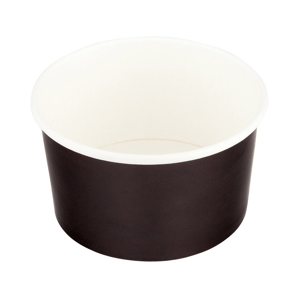 Coppetta 12-Ounce Dessert Cups, 200 Disposable Ice Cream Cups - Lids Sold Separately, Sturdy, Black Paper Frozen Yogurt Bowls, for Hot and Cold Foods, Perfect for Gelato Or Mousse - Restaurantware