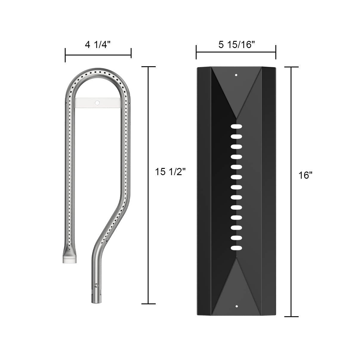 Grill Burner and Heat Plate for Centro G41501, G41503, G50201, G50202, G50203, G50204, G50205, G50206, G50207 Cuisinart G51213, G51214, G51215, G51216,or CGG-200, CGG-220, CGG-240 Gas Grills
