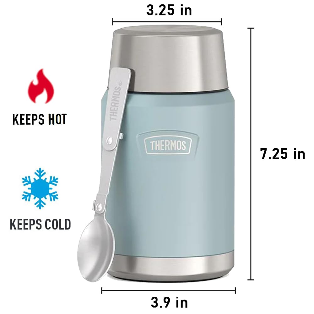 THERMOS, ICON Series, 24 Ounce Stainless Steel Vacuum Insulated Food Jar, Glacier