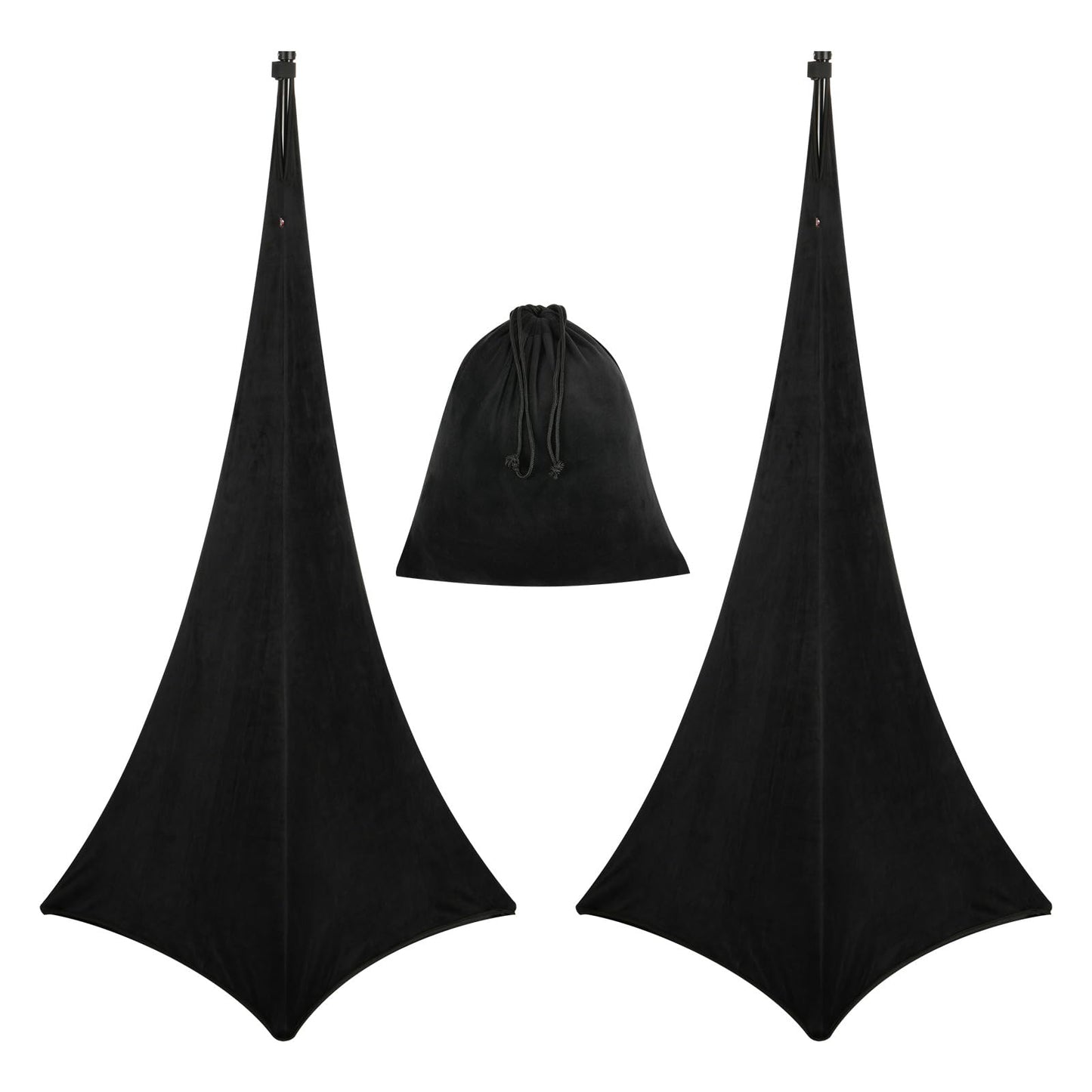 TXEsign 2Pcs Speaker Stand Cover for Most Standard Speaker/Lighting Tripod Stands, 360 Degree Coverage Tripod Stand Stretch Cover with Storage Bag for Weddings Banquets Events