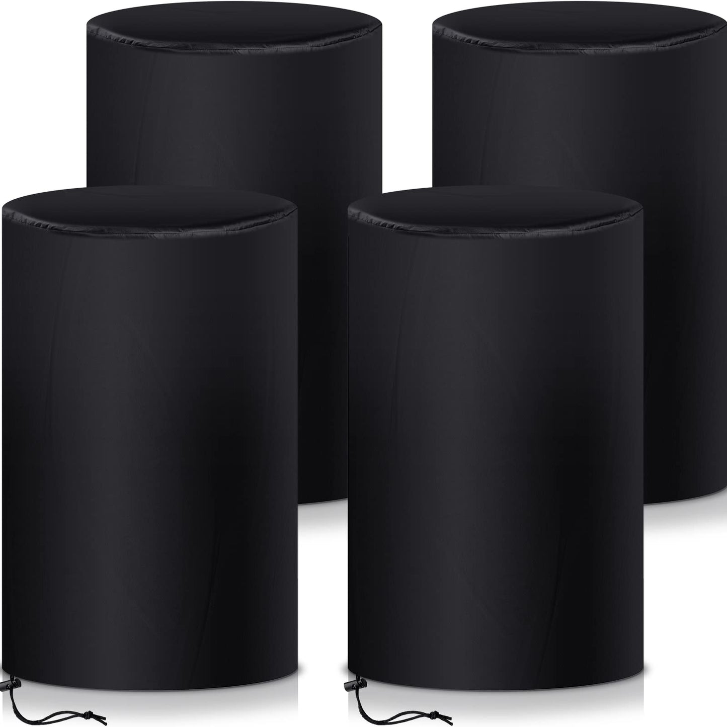 55 Gallon Drum Cover, 210D Oxford Cloth Water Storage Barrel Cover, 25 x 37 Inch Outdoor Waterproof Rain Snow Bucket lid with Drawstring, UV Protection, Anti Dust(4 Pcs)
