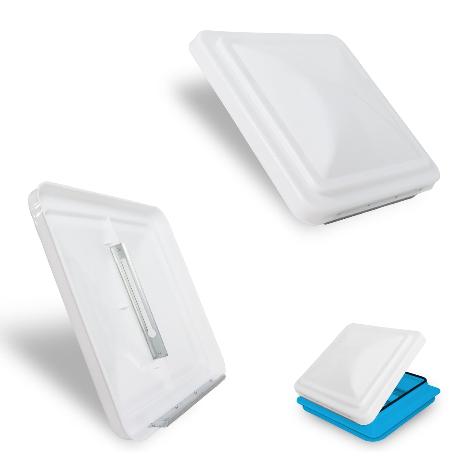 Podoy 14 Inch Roof Vent Cover for RV, Universal Camper Trailer Roof Vent Lid for Vortex Vent Fan Motorhome Trailer- Polypropylene White
