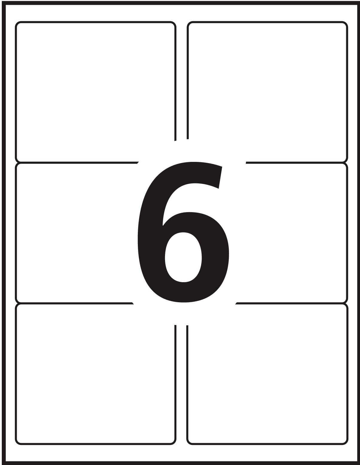 Pres-A-Ply 3-1/3" X 4" Shipping Labels, 6UP Mailing Labels, For Laser & Inkjet Printers, 600/Pack, White, Rectangle, Permanent, (30604), Made In Canada