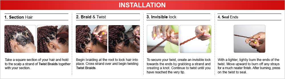 6 PACKS/LOT FreeTress Equal Synthetic Hair Braids Marley Braid (Jamaican Twist Braid) (1B)