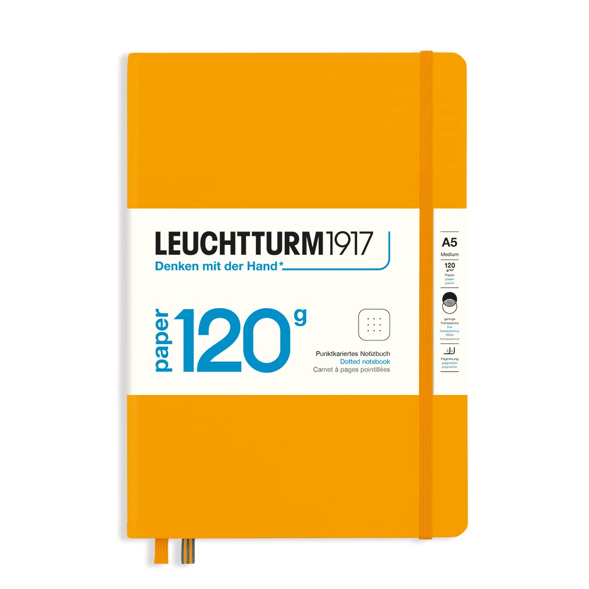 LEUCHTTURM1917-120G Special Edition - Medium A5 Dotted Hardcover Notebook (Rising Sun) - 203 Numbered Pages with 120gsm Paper