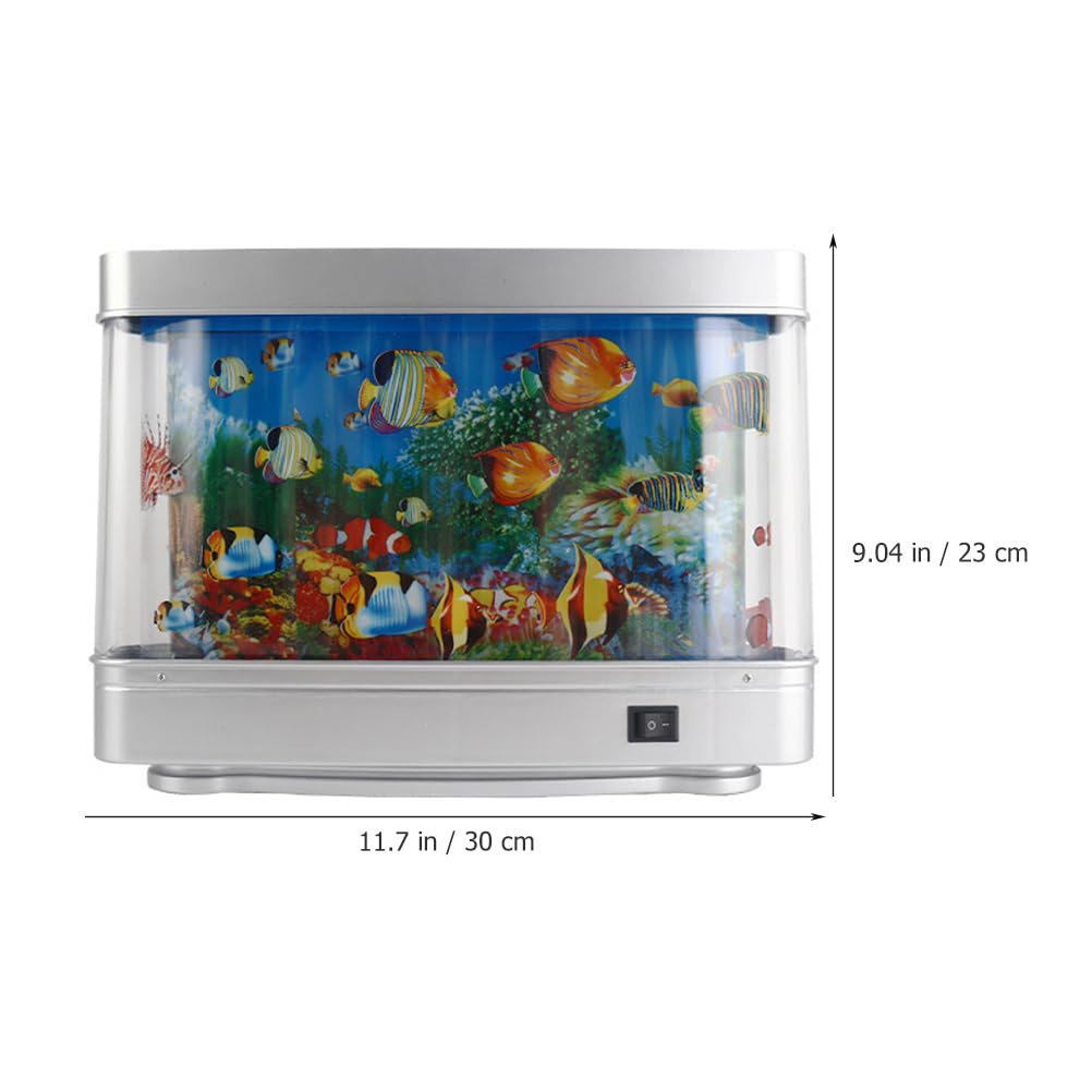 DOITOOL Fake Fish Tank Mini Aquarium: Artificial Tropical Fish Decorative Fake Fish Aquarium Lamp Artificial Aquarium Lights Motion Lamp Night Light with Moving Fish (US Plug)