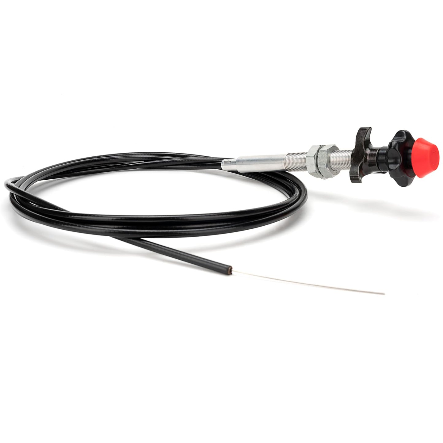 55204 Control Cables With 2 Inch Black Knob, 10 Ft. Length Compatible with Universal Fit - Locking Throttle Cable