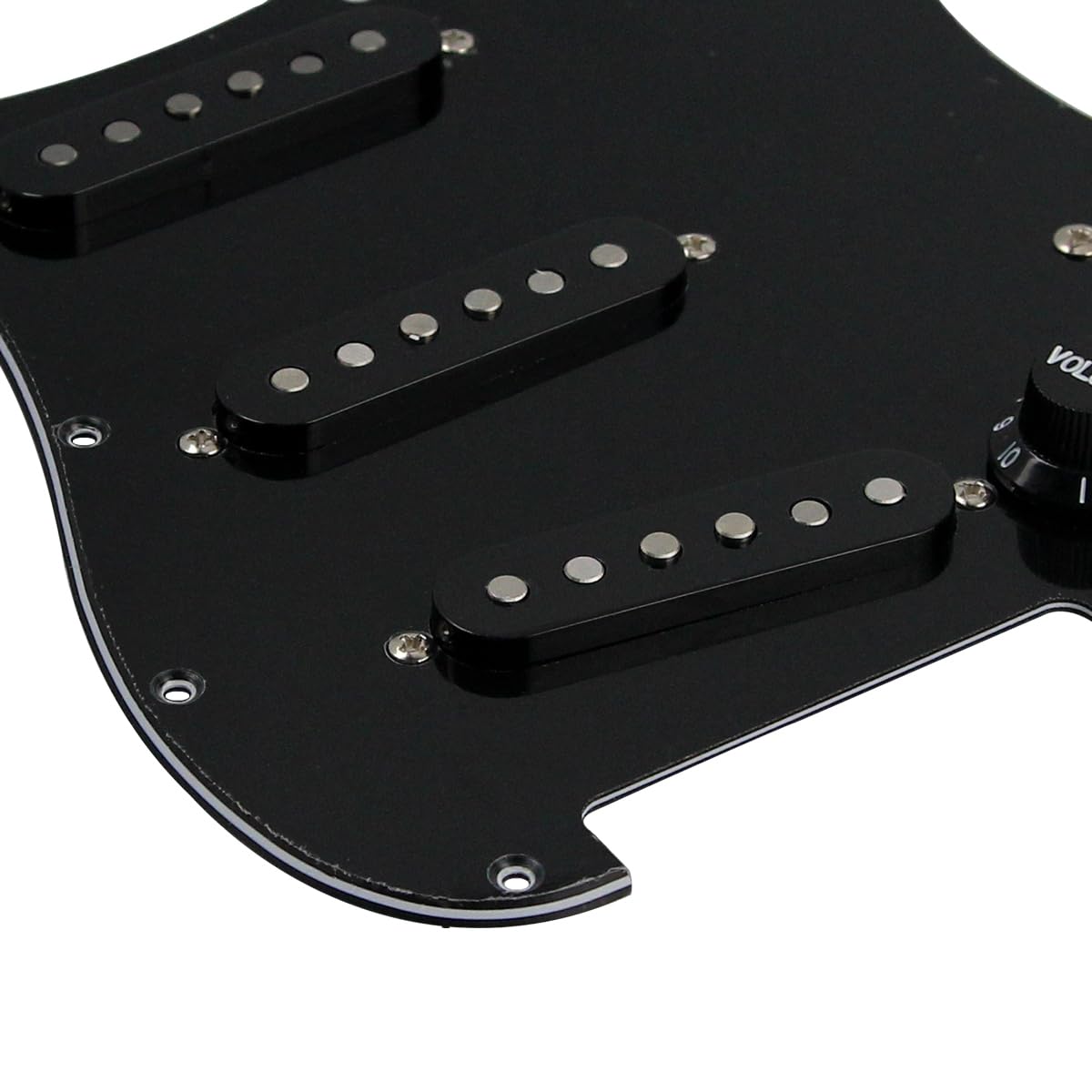 FLEOR Alnico 5 Prewired Pickguard 3 Single Coil Pickups Loaded Electric Guitar Pickguard-Black
