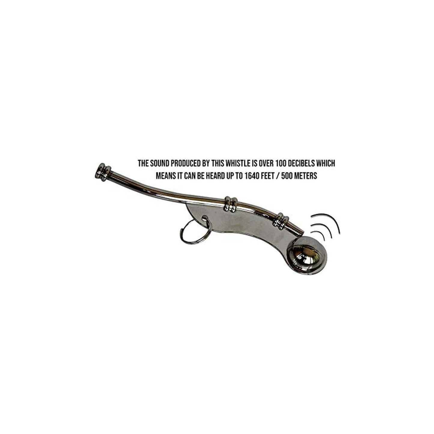 Mil-Tec Nickel-Plated Boatswain Compact Lightweight Portable Whistle for Maritime Signaling, 5 x 1 in., 0.8 oz. | Loud, Clear Signals for Communication on Ships and Boats | Emergency Deck Signaling