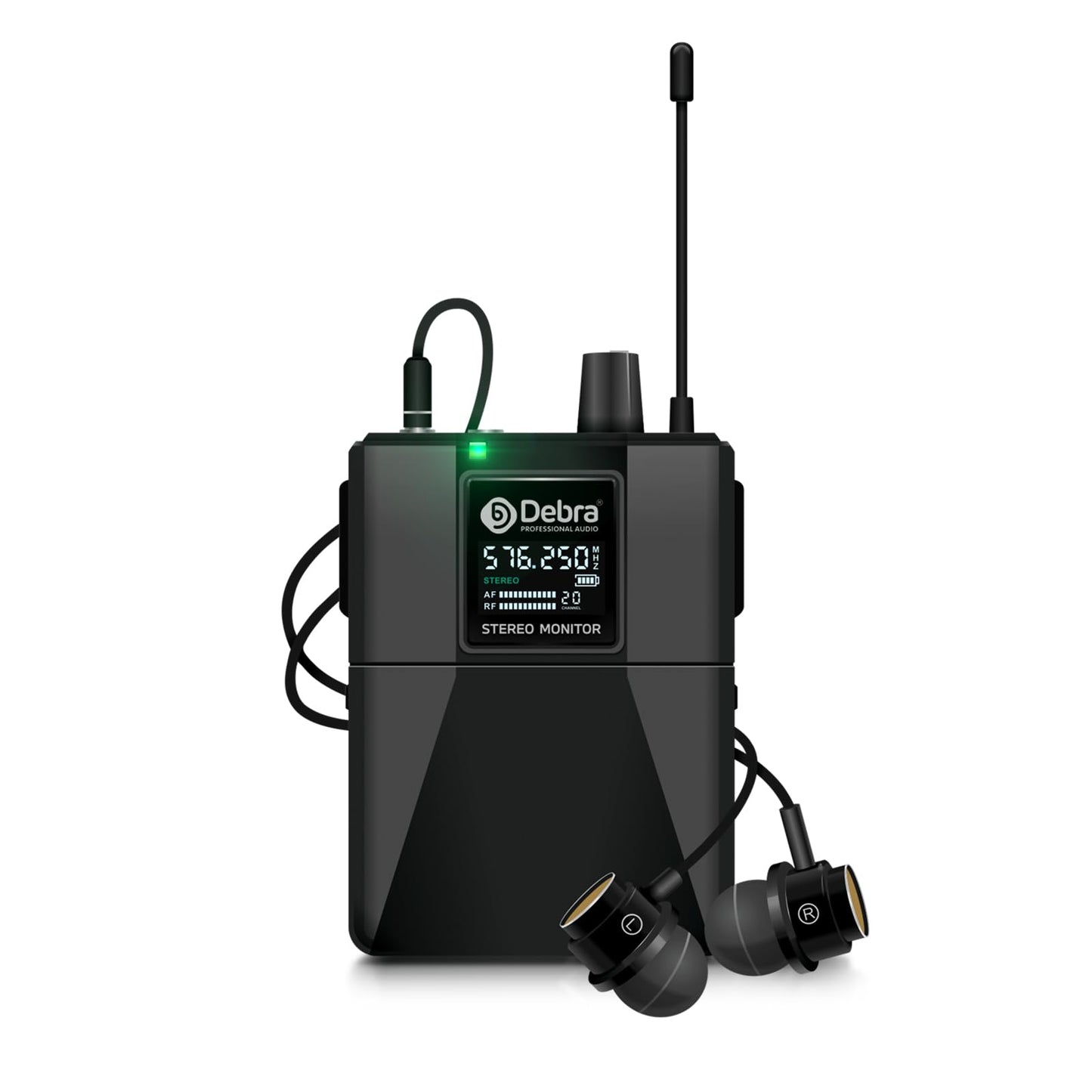 D Debra Pro ST-102 & ST-202 & M-PROI Stereo Wireless in Ear Monitor System Bodypack Receiver, Performance with 100 Adjustable Frequencies, Can Not Be Used Alone (Only 1 Bodypack)