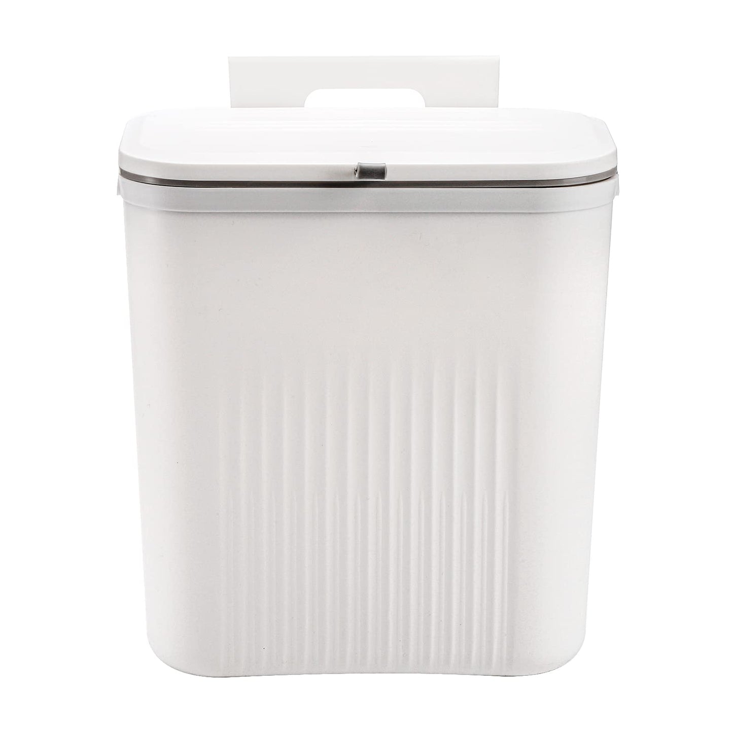 Frcctre 2 Pack Compost Bin for Kitchen, 2.4 Gallon/9L Hanging Trash Can with Lid Garbage Can for Countertop or Under Sink, Wall Mounted Counter Waste Bin for Kitchen Bathroom Bedroom Office