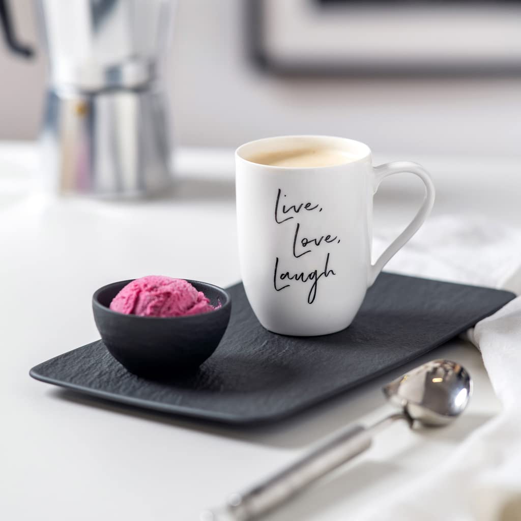 Villeroy & Boch 10-4239-2281 Manufacture Rock Rectangular Serving, Beautifully Shaped Presentation Plate Maoffrom Premium Porcelain, Dishwasher Safe, Black