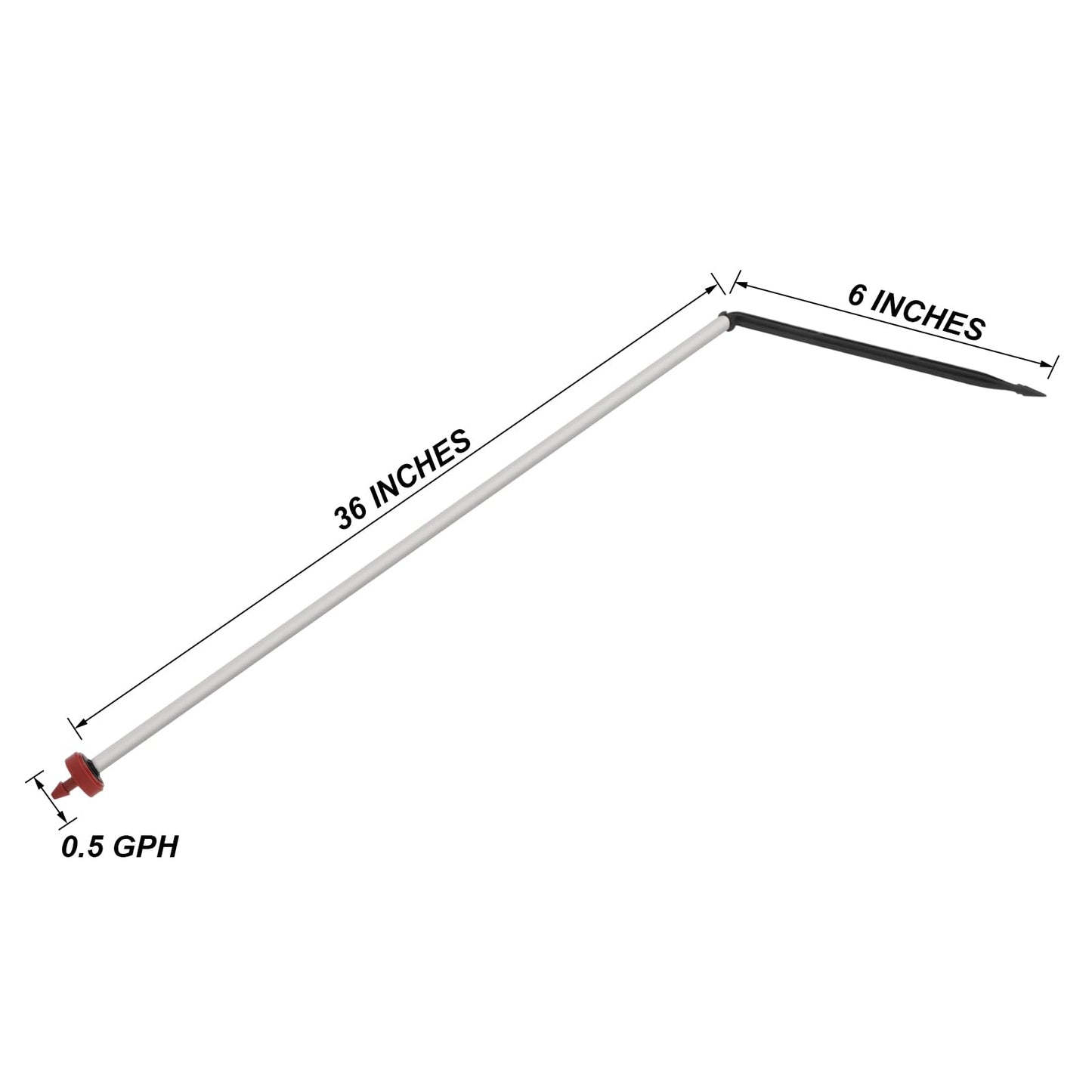 Netafim Automatic Irrigation Dripper Stake Assembly, 0.5 GPH, Bundle of 25 (36 Inches)