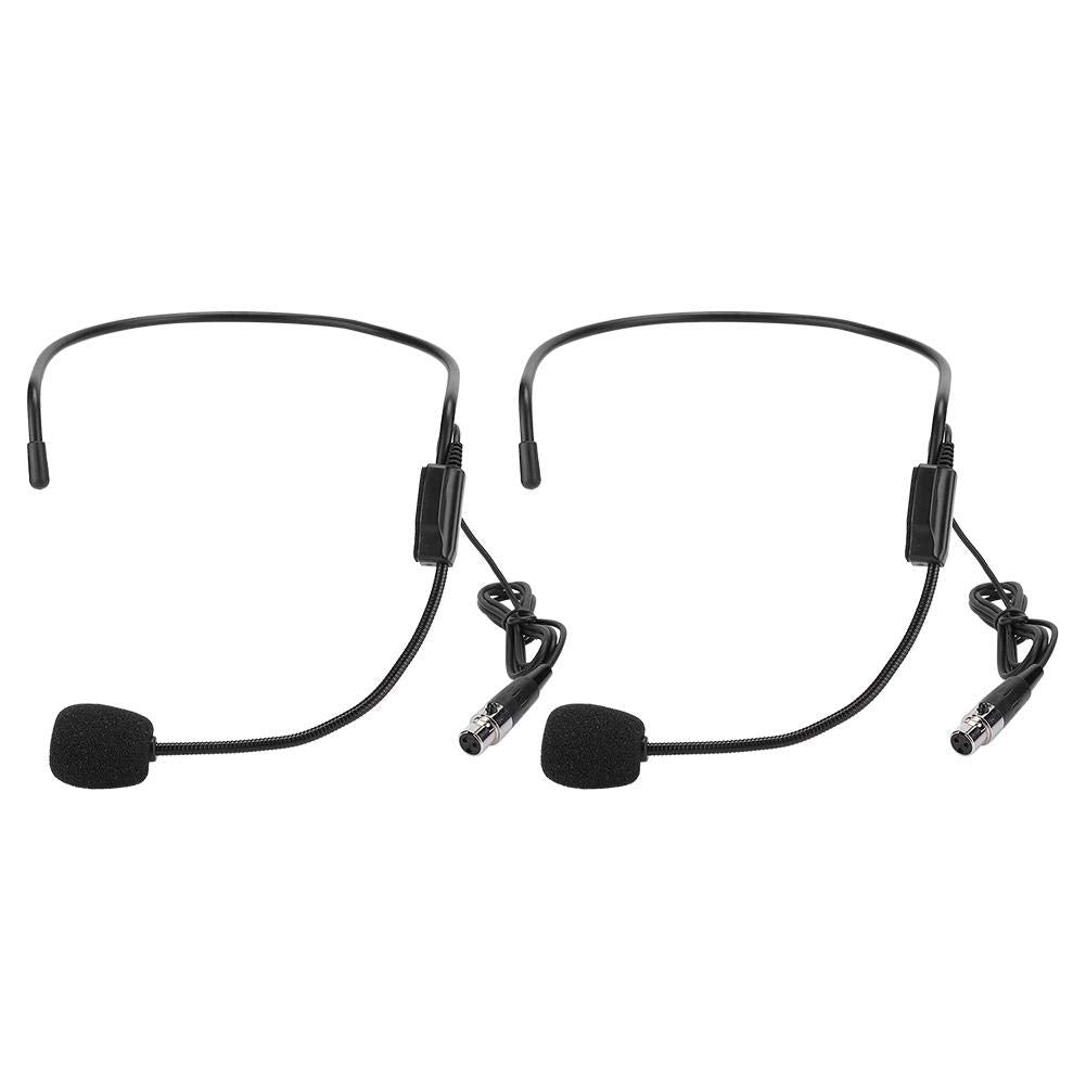 2PCS Head Wearing Electric Mic, Mini Microphone Voice Audio Condenser Mic with XLR 3pin TA3F Connector, Wearing Amplifying Microphone