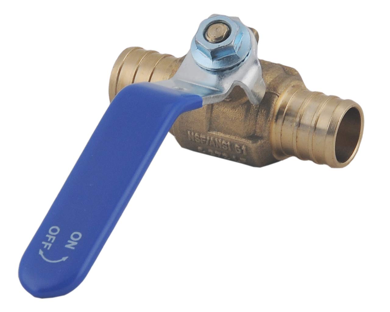 PEX Brass Ball Valve, 3/4-in PEX Lead Free Brass Shut Off Ball Valve with Red & Blue Long Lever Or T Handle,Pex Barb Water Valve with cUPC Certified for Cold and Hot Water (4-Pack)