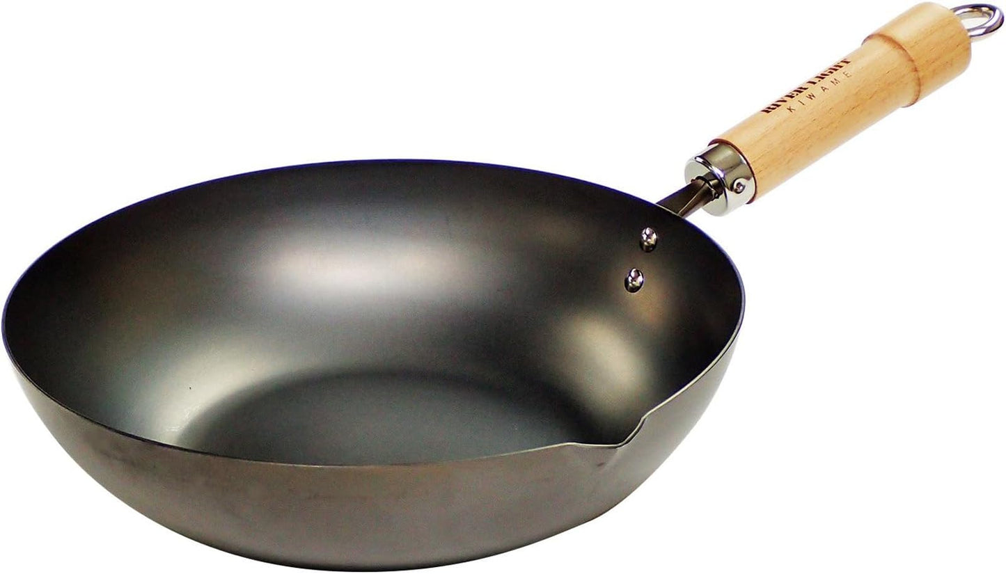 リバーライト(Riverlight) River Light Iron Frying Pan, Extreme Japan, 10.2 inches (26 cm), Induction Compatible, Made in Japan, Wok