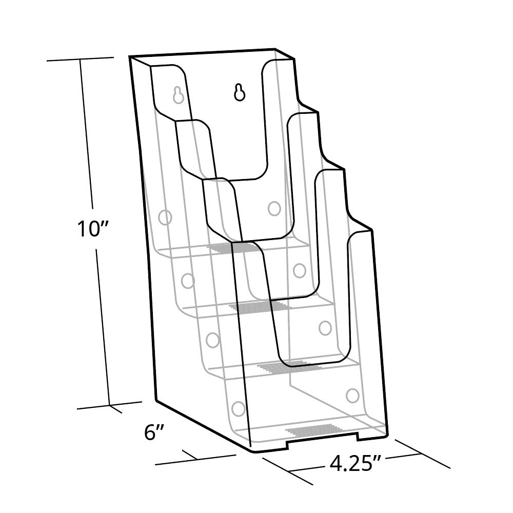 Azar Displays 252388 Four-Tier Four-Pocket Trifold Brochure Holder (2 Pack)