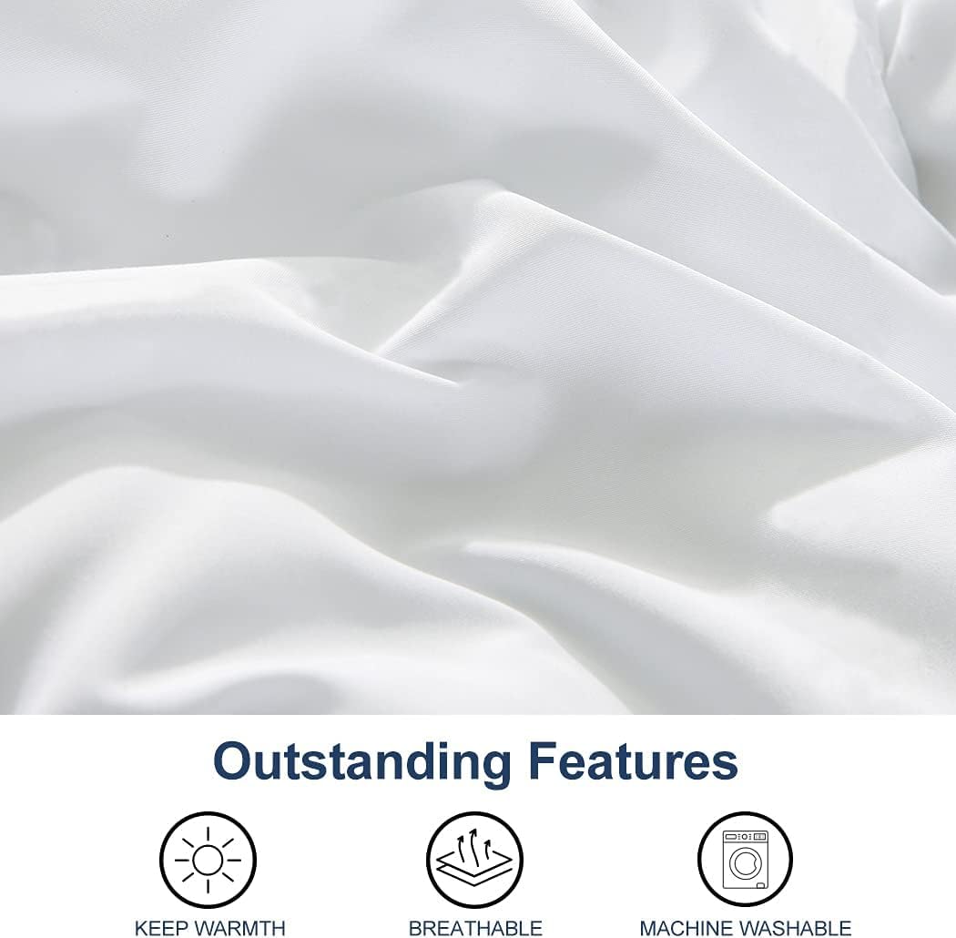 ACCURATEX Queen Comforter Duvet Insert - 500GSM Ultra Soft Down Alternative Fill Quilted Hotel Collection Comforter, Warm Duvet Insert with Corner Tabs - Machine Washable,White, 90x90