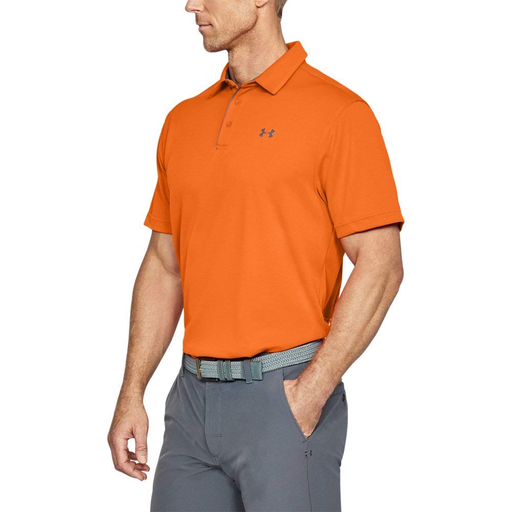 Under Armour Men's Tech Golf Polo , Team Orange (800)/Graphite , Medium