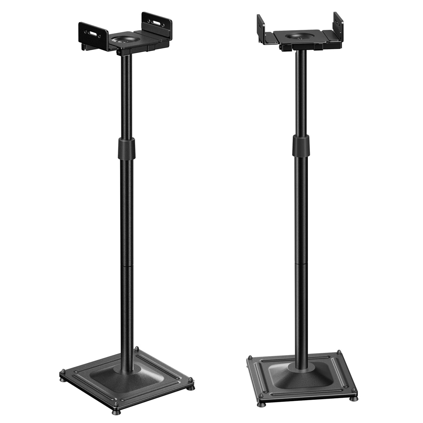 PERLESMITH Universal Speaker Stands Height Adjustable Extend 33.5” to 46.9” Holds Satellite Speakers & Bookshelf Speakers up to 11lbs-1 Pair PSSS2 Black