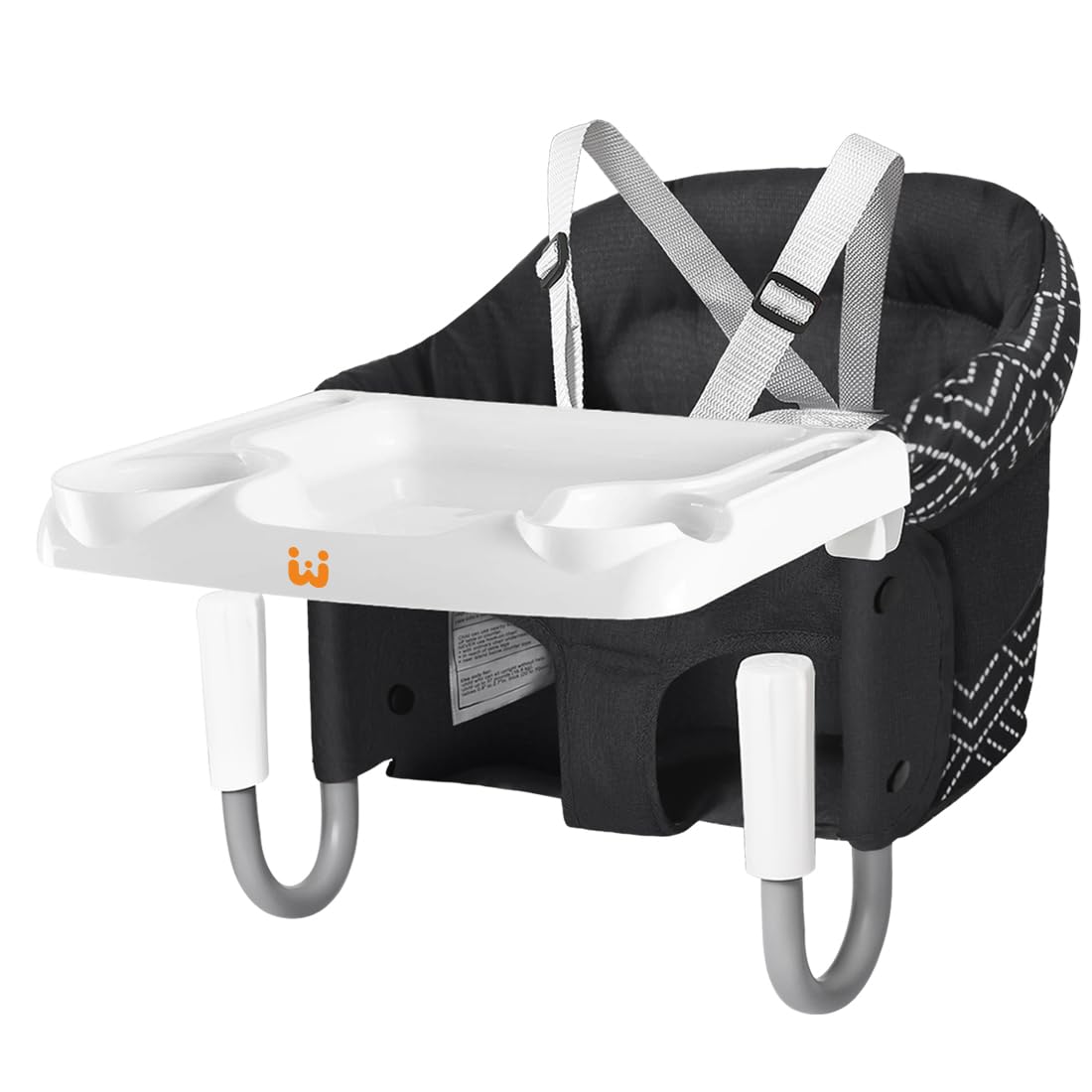 MTWML Hook On High Chair with Tray,Portable Baby High Chair That Attaches to Table,Clip On Fast Table High Chair for Babies and Toddlers.Baby Feeding Seat for Dining Table and Counter(Stripe-Black)
