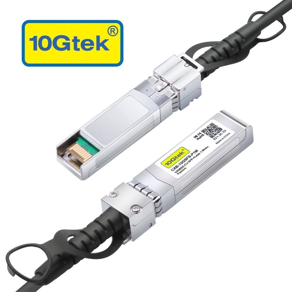 10Gtek 10G SFP+ DAC Cable - 10GBASE-CU Passive Direct Attach Copper Twinax SFP Cable for Cisco SFP-H10GB-CU1.5M, Ubiquiti, D-Link, Supermicro, Netgear, Mikrotik, 1.5-Meter(4.98ft), Pack of 10